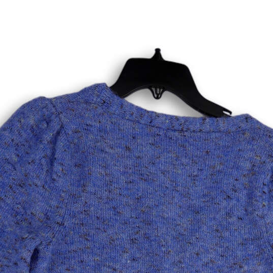 NWT Womens Blue Knitted Long Sleeve Button Front Cardigan Sweater Size S image number 4