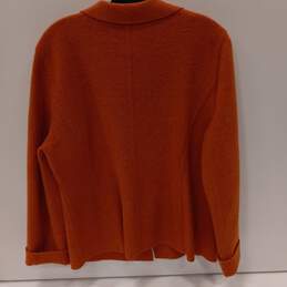 Valerie Stevens Orange Woolmark Blend 3-Button Blazer Size 8 alternative image