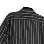 Mens Black White Striped Long Sleeve Collared Fit Button-Up Shirt Size L image number 4