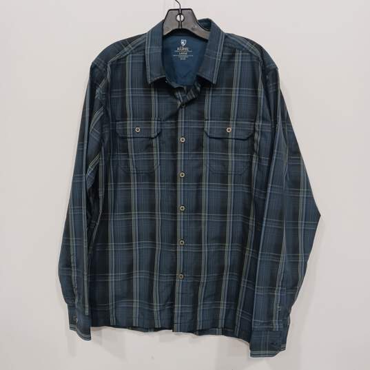 Kuhl Men's Blue Plaid Button Down Longsleeve Shirt Size L image number 1