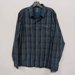 Kuhl Men's Blue Plaid Button Down Longsleeve Shirt Size L