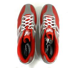 New Balance Red Gray Metal Cleats Men's Shoe Size 15 alternative image