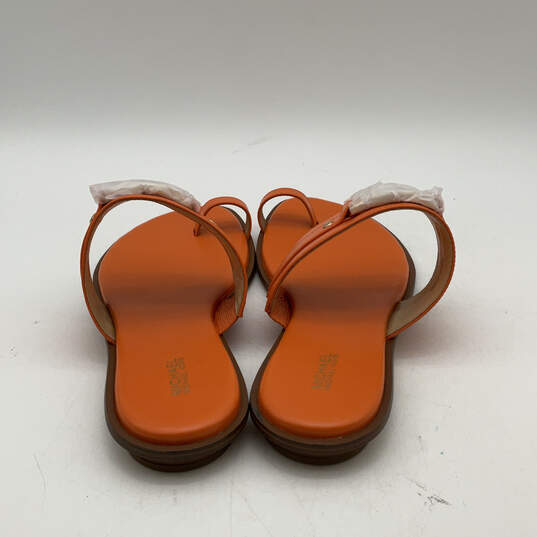 NIB Womens Rory 40R3ROFA1L Orange Leather Logo Flat Thong Sandals Size 11M image number 3
