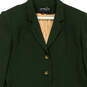 Womens Green Notch Lapel Collar Long Sleeve Pockets 3-Button Blazer Size 4 image number 3