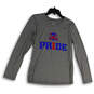 Mens Gray Dri-Fit Round Neck Long Sleeve Graphic Pullover T-Shirt Size Medium image number 1