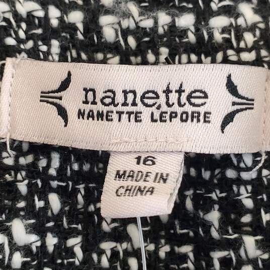 Nanette Lepore Women Black Tweed Coat Sz16 NWT image number 3