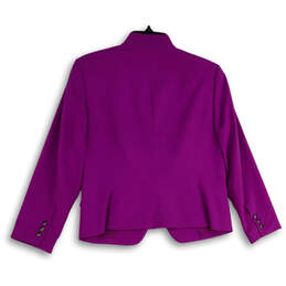 Womens Purple Long Sleeve Notch Lapel Kiss Front Blazer Size 6 alternative image