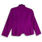 Womens Purple Long Sleeve Notch Lapel Kiss Front Blazer Size 6 image number 2