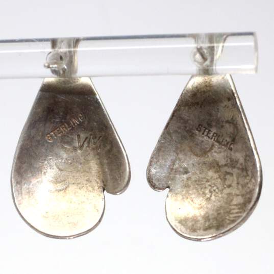 Artisan VM Signed Sterling Silver Earrings - 3.9g image number 4