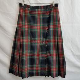 Vintage tartan plaid long wool kilt skirt women's 9/10 alternative image