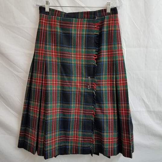 Vintage tartan plaid long wool kilt skirt women's 9/10 image number 2