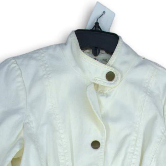 Tommy Hilfiger Womens White Long Sleeve Button Front Jacket Size Small image number 3