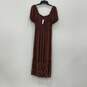 NWT American Eagle Womens Red Brown Floral Short Sleeve Maxi Dress Size Small image number 1