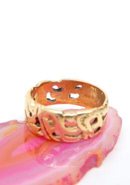 10K Yellow Gold Abstract Freeform Wide Band Ring 5.5g alternative image