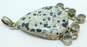 Artisan 925 Dalmatian Jasper Teardrop Cabochon & Smoky Glass Scrolled Pendant 19.4g image number 2