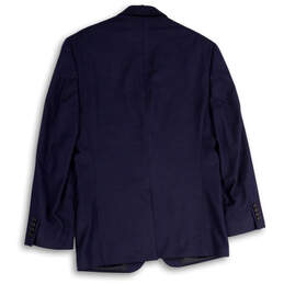 Mens Blue Houndstooth Notch Lapel Long Sleeve Two Button Blazer Size 38R alternative image