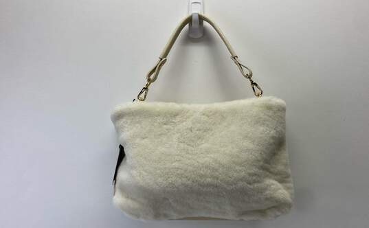 Lisa Conte Italy Ivory Shearling Lambskin Fur Shoulder Satchel Bag image number 2