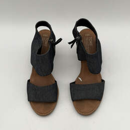 Womens Majorca Cutout Blue Side Zip Block Heel Ankle Strap Sandal Size 8.5 alternative image