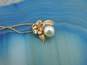 14K Gold Pearl & Flower Pendant Necklace 1.5g image number 4
