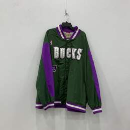 Mens Multicolor Milwaukee Bucks NBA Basketball Jacket Size 4XLB