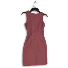 NWT Womens Pink Sleeveless Round Neck Tie Waist Bodycon Dress Size Small alternative image