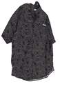 Mens Black Gray Fish Print Short Sleeve Collared Button Up Shirt Size L image number 3