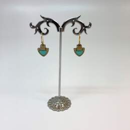 Designer Silpada 925 Sterling Silver Turquoise Stone Dangle Drop Earrings