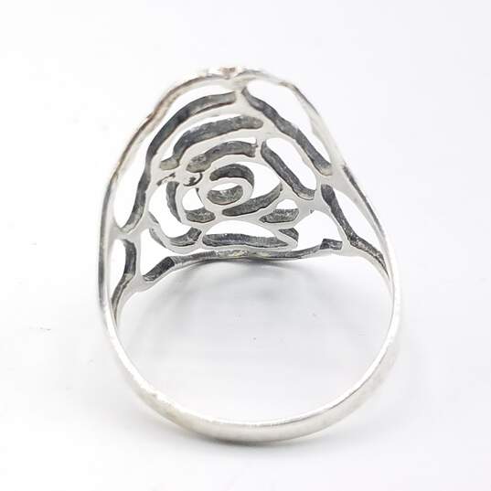 925 Sterling Silver Flower Ring image number 2