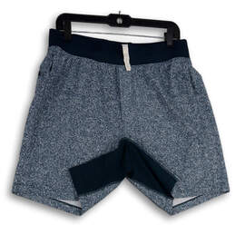 Mens Blue Heather Elastic Waist Slash Pocket Pull-On Athletic Shorts Size L