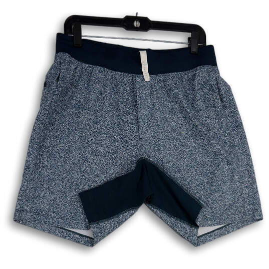 Mens Blue Heather Elastic Waist Slash Pocket Pull-On Athletic Shorts Size L image number 1