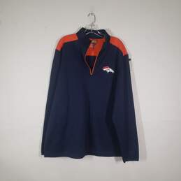 Mens Denver Broncos Long Sleeve 1/4 Zip Football-NFL Pullover Sweatshirt Size 2XL