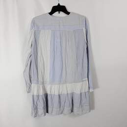 Loft Women Blue Stripe Long-sleeved Shirt Dress NWT sz XS alternative image