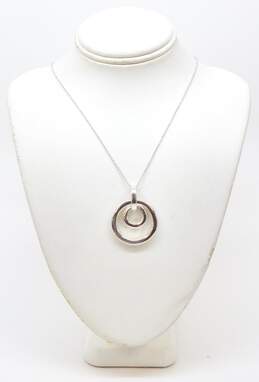 Artisan 925 Nested Circles Pendant Necklace & X & Infinity Linked Chain Bracelet alternative image