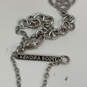 Designer Kendra Scott Silver-Tone Chain Elisa Red Stone Pendant Necklace image number 4