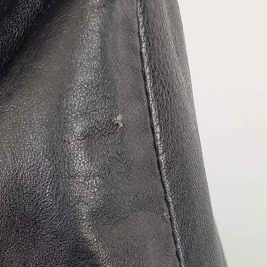 Bebe Women Black Asymmetrical Leather Jacket L image number 6