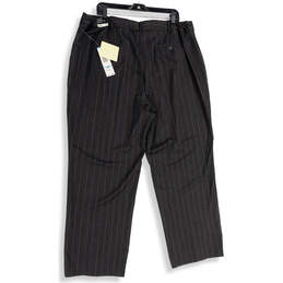NWT Womens Gray Brown Striped Classic Fit Straight Leg Ankle Pants Size 20W alternative image