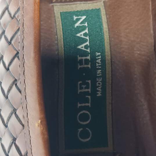Cole Haan Men's Brown Woven Leather Penny Loafers Size 8 image number 7