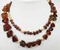 Vintage 14K Yellow Gold Graduated Cognac Amber Bead Necklace 42.5g image number 3