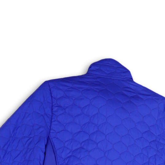 Womens Purple Long Sleeve Mock Neck Full-Zip Quilted Jacket Size Medium image number 4