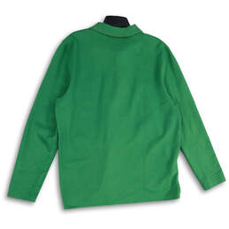 Mens Green Spread Collar Long Sleeve Golf Polo Shirt Size 6 alternative image