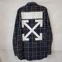 AUTHENTICATED MENS OFF-WHITE PLAID CHECK PRINT L/S SHIRT SZ XS image number 3