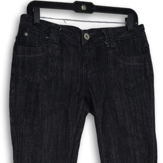Womens Black Denim Dark Wash 5-Pocket Design Skinny Leg Jeans Size 9 image number 3