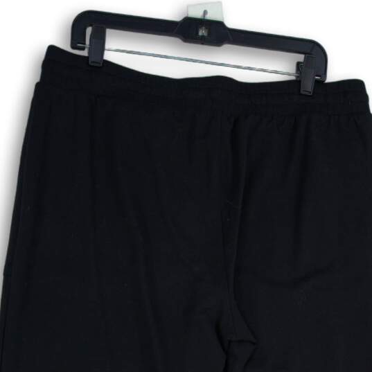 Talbots Womens Black Flat Front Elastic Waist Drawstring Sweatpants Size 1X image number 4