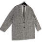 Womens Gray White Knitted Notch Lapel Long Sleeve Two Button Blazer Size 3 image number 1