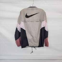 Nike Gray Pink & Black Color Block Full Zip Windbreaker Jacket MN Size S alternative image