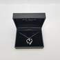 RH Macy & Co. Sterling Silver 10K Gold Diamond W/Box Open Heart 17 3/8 Pendant Necklace 2.5g image number 8