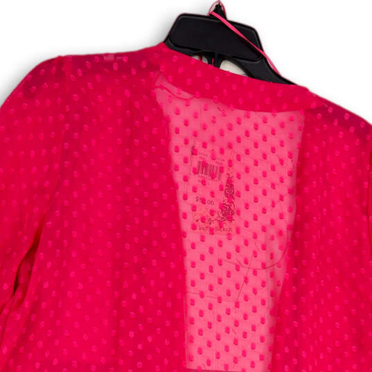 NWT Womens Pink 1/2 Sleeve Dotted Open-Front Cardigan Size Large image number 4