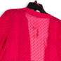 NWT Womens Pink 1/2 Sleeve Dotted Open-Front Cardigan Size Large image number 4