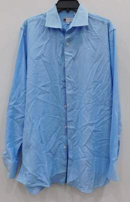 Bachrach Men's Blue Spread Collar Shirt Size 16