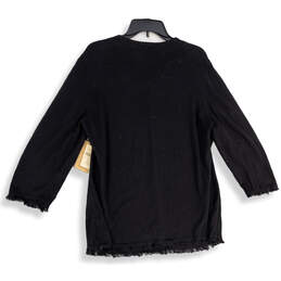NWT Womens Black Knitted Long Sleeve Button Front Cardigan Sweater Size 2X alternative image